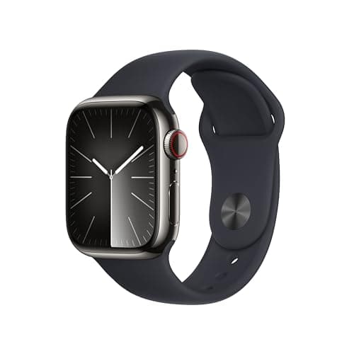 Imagen de Apple Watch Series 9 (GPS + Cellular) con caja de acero 41 mm y correa deportiva Medianoche, talla S/M en OfertitasTOP