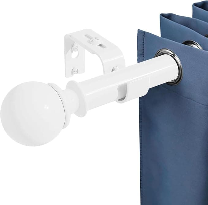 Barras de cortina blancas y accesorios Ojal, 109-435 cm 🏡