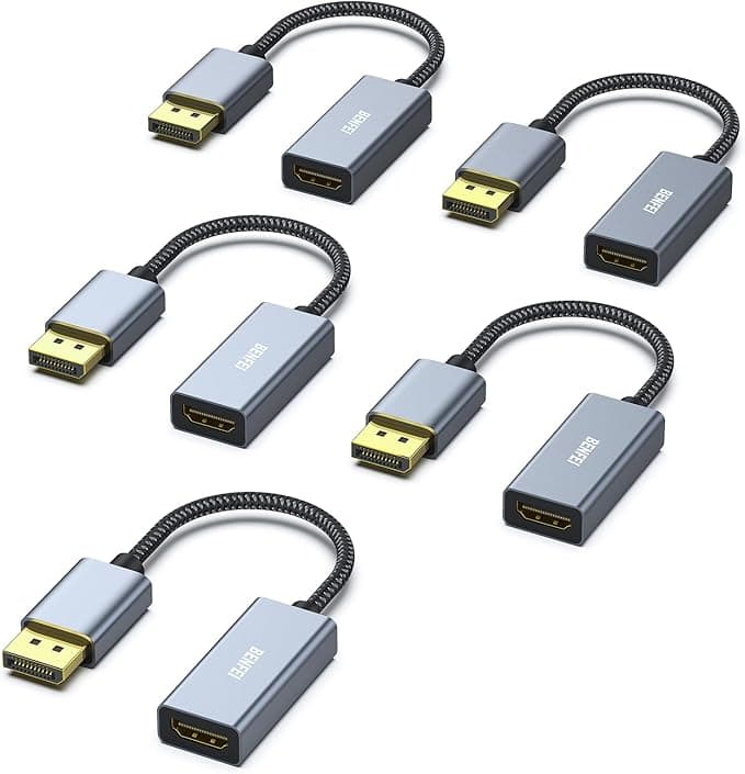 BENFEI Pack de 5 Adaptadores DisplayPort a HDMI 4K ⚡