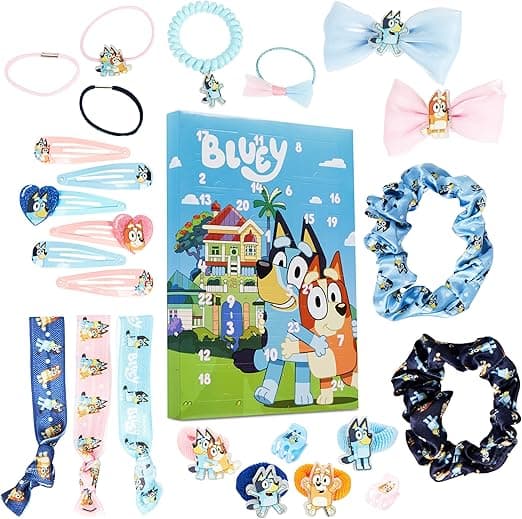 Bluey Calendario de Adviento 2024 🌟 Accesorios para el Cabello