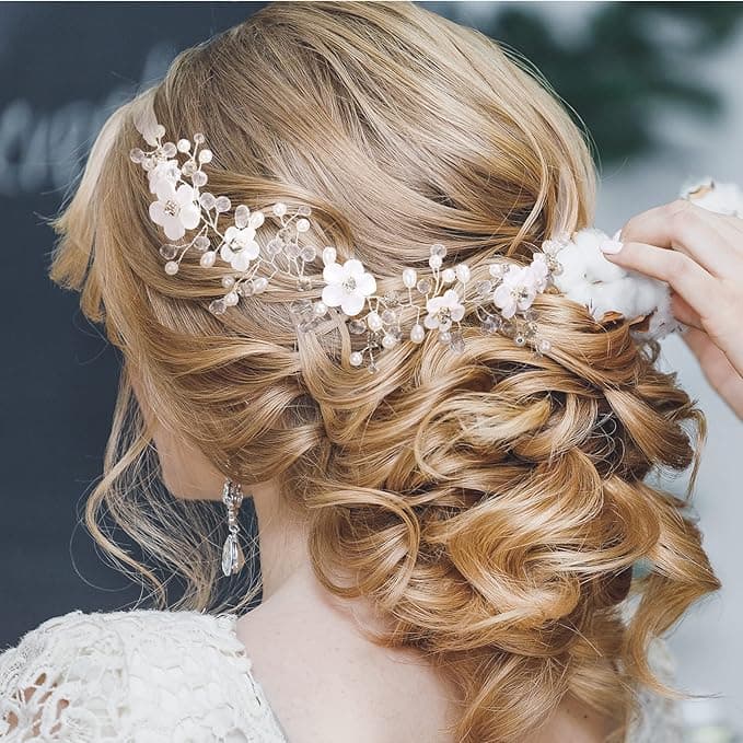 CareHabi Tocado de Flores con Perlas para Novia 💍