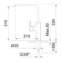 Thumbnail 1 de CLEVER Alpina Square Grifo monomando de cocina 🛁