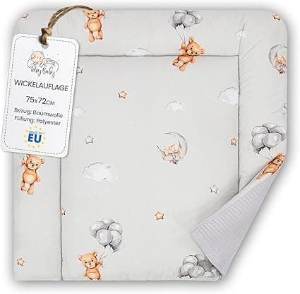 Colchón cambiador bebé Ositos 75x72 cm portátil y impermeable🧸