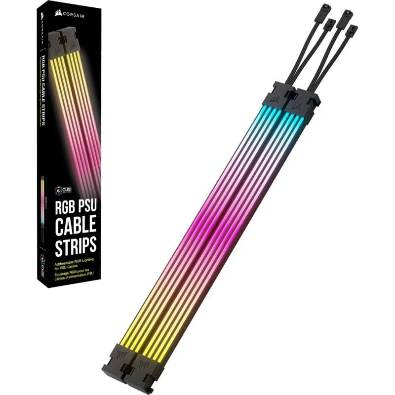Imagen de Corsair ARGB PSU Cable Strips — Tiras LED ARGB para fuentes de alimentación 💡 en OfertitasTOP