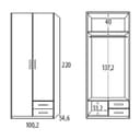 Thumbnail 2 de El Corte Inglés Noel armario 2 puertas 2 cajones 2 baldas