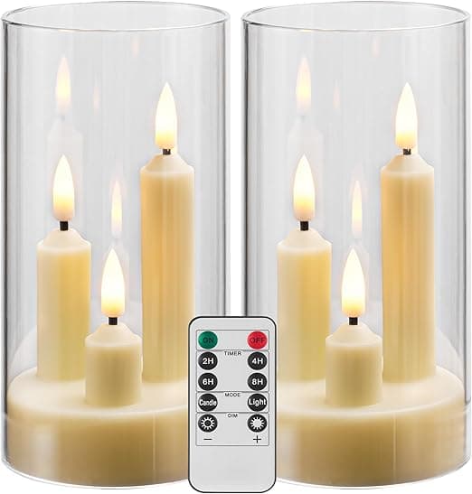 Da by Vela LED sin llama con control remoto y temporizador 🕯️ Duo de velas decorativas