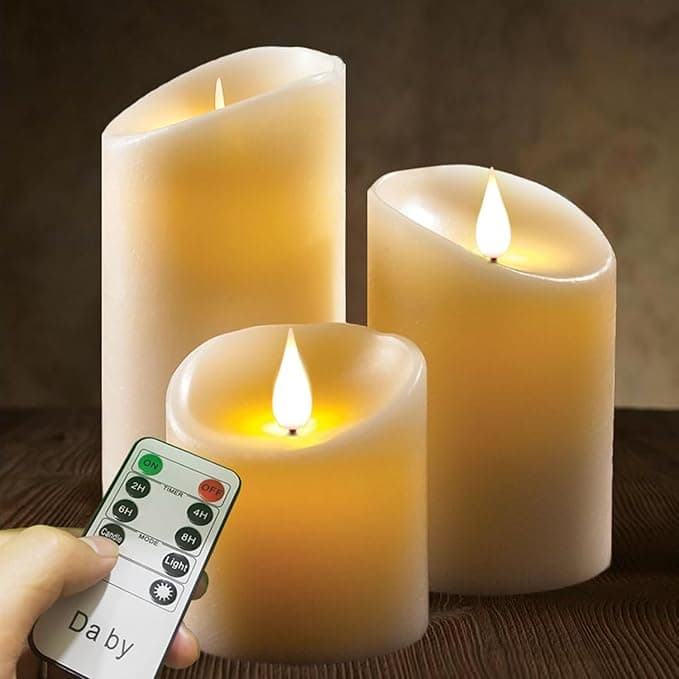 Da by Velas LED con 3 llamas, control remoto y larga duración 🕯️