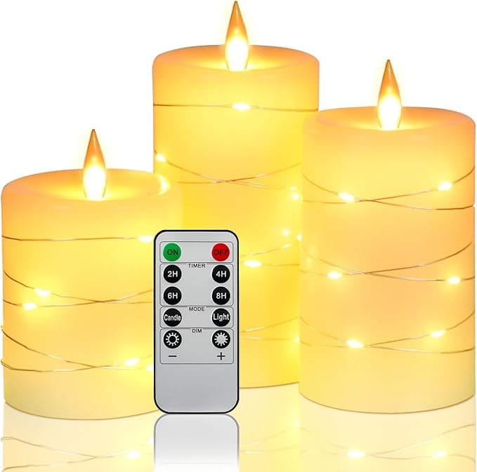 Da by Velas LED de 3 piezas con control remoto y temporizador 🕯️