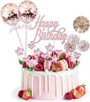 Thumbnail principal de Decoración de Tartas Happy Birthday Rosa Oro ✨ - 17 Piezas