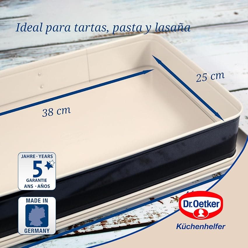 Dr. Oetker Molde Desmontable Antiadherente, 42x29 cm 🍰