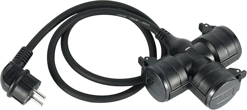 Imagen de Electraline 55095 Cable alargador 1 m con 3 enchufes Schuko 📺 en OfertitasTOP