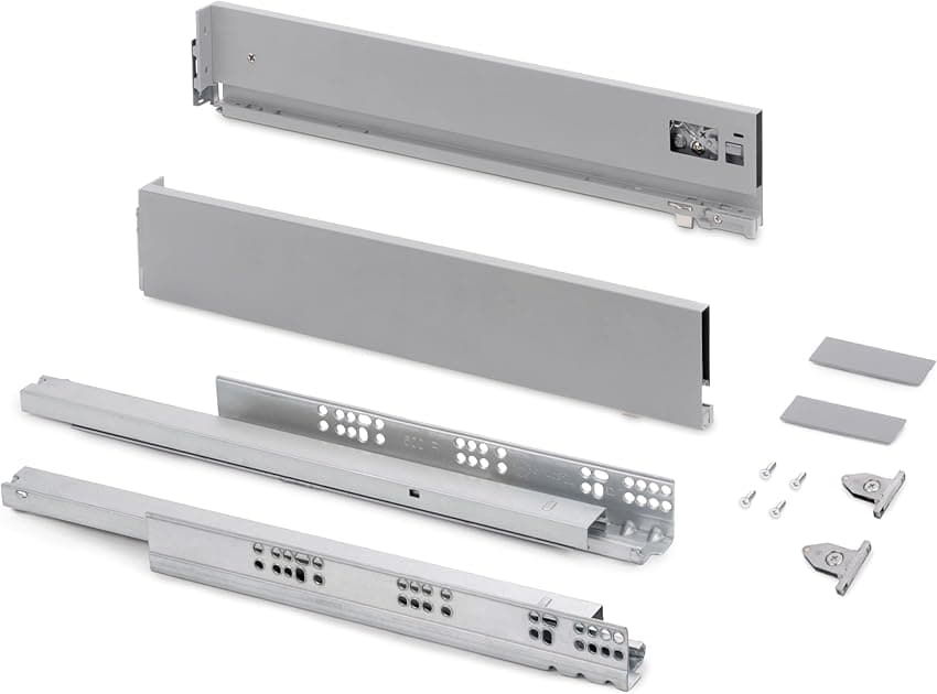 Emuca Kit cajón regulación 3D 93 mm, 40 Kg