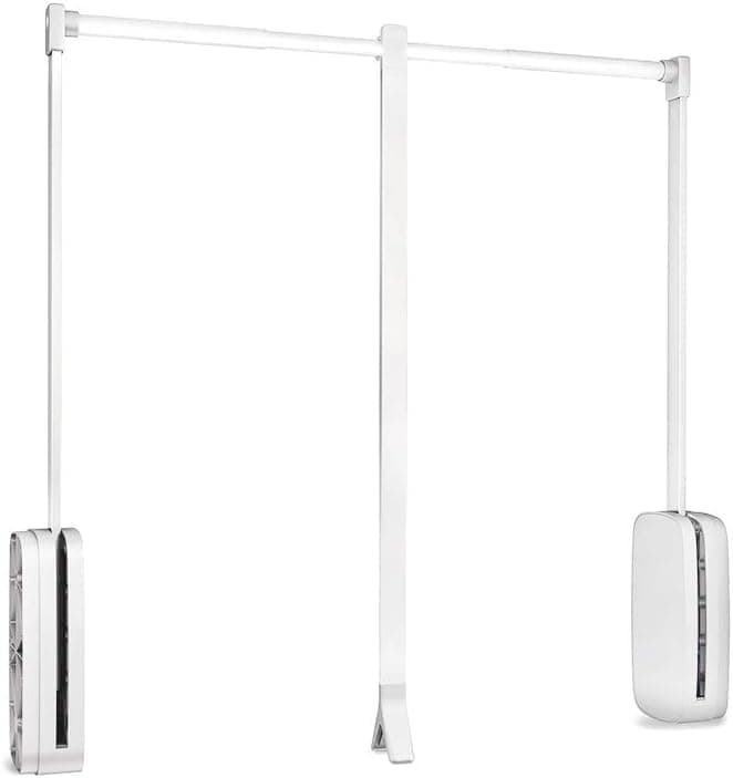 Emuca Sling - Colgador abatible para armario, ajustable, blanco 🚪