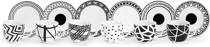 Excelsa Emily Tazas de café con plato, porcelana, 90 ml ☕