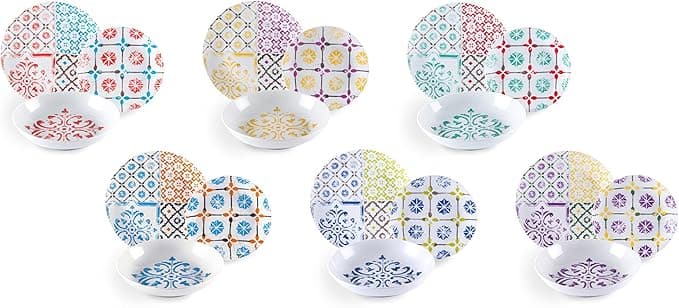 Excelsa Juego de Vajilla Mayólicas de Porcelana 18 Piezas 🍽️