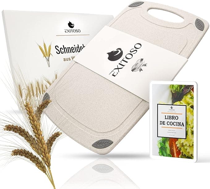 EXITOSO Tabla de Cortar de Trigo ☘️ Antibacteriana y Lavavajillas