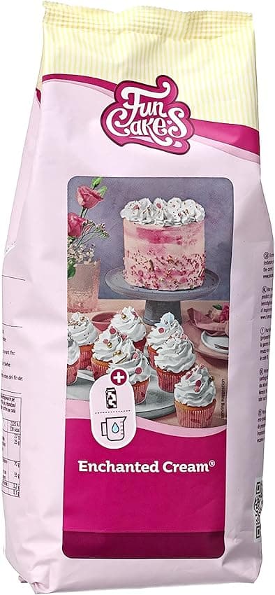 FunCakes Preparado Crema Blanca Encantada 🍰 900 g, Ligera y Esponjosa