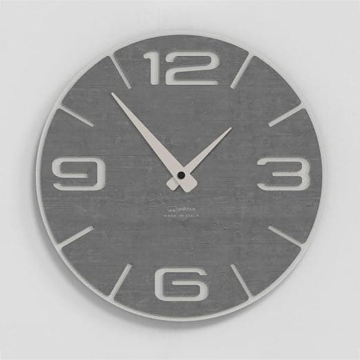 Giallobus Reloj de Madera MDF Grey Wood 30x30cm 🕰️
