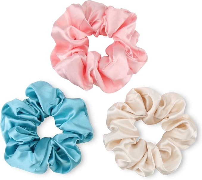 GlasFlength Coleteros de Seda 🌸, Pack de 3 Gomas Suaves Mujer