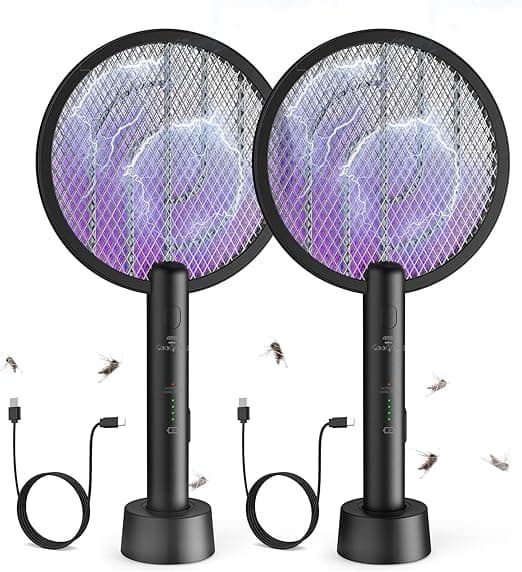 GooQand 2PCS Raqueta Eléctrica Anti Mosquitos ⚡️ Carga USB