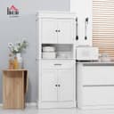 Thumbnail 1 de HOMCOM Alacena de Cocina Aparador para Microondas 4 Puertas 🍽️