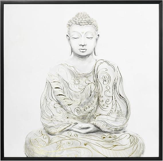 HOMCOM Cuadro Lienzo Buda 83x83 cm ✨ Decoración Artística