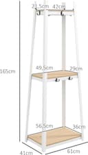 Thumbnail 6 de HOMCOM Perchero de Pie con Ganchos y Estantes 🌿