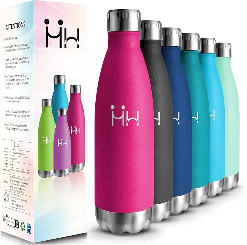 HoneyHolly Botella Térmica 500ML 🍶 Duradera, Aislamiento, Sin Fugas