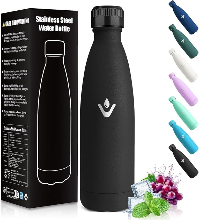 HoneyHolly Cantimplora Niños 500ML 🧊 Sin BPA, Térmica, Reutilizable