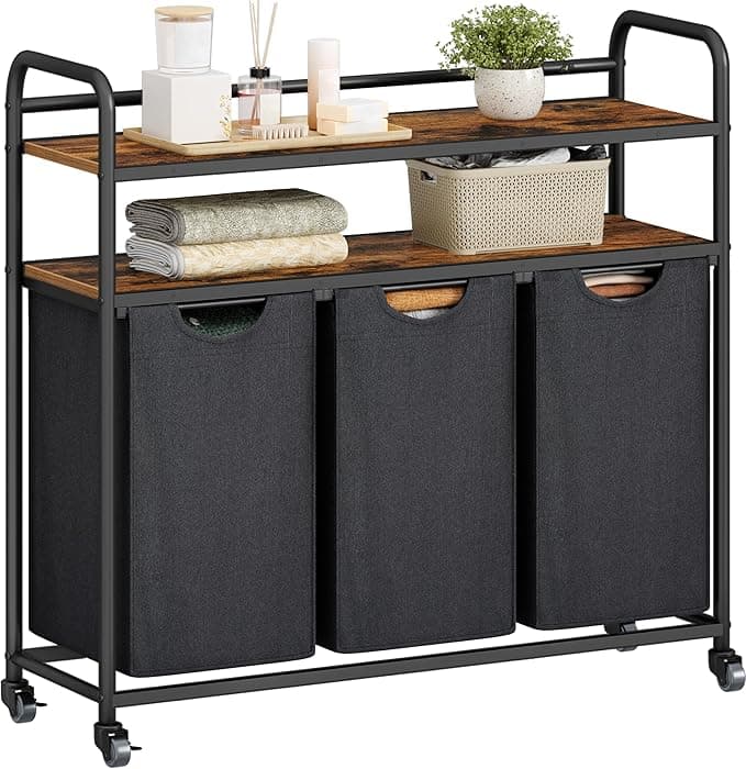 Hzuaneri Cesto de Ropa Sucia con 3 Bolsas Extractibles🧺