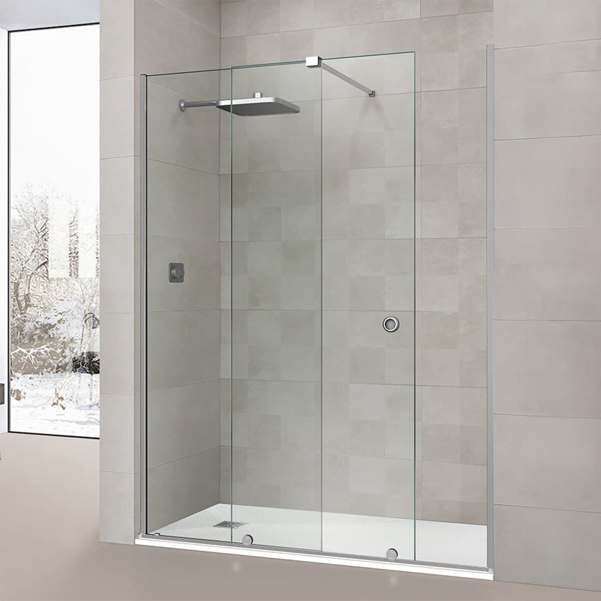 Ibermampara Britania Mampara frontal 8 mm 195 cm vidrio transparente