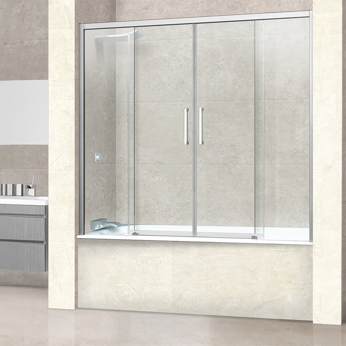 Ibermampara Versalles Mampara bañera 6 mm 147 cm