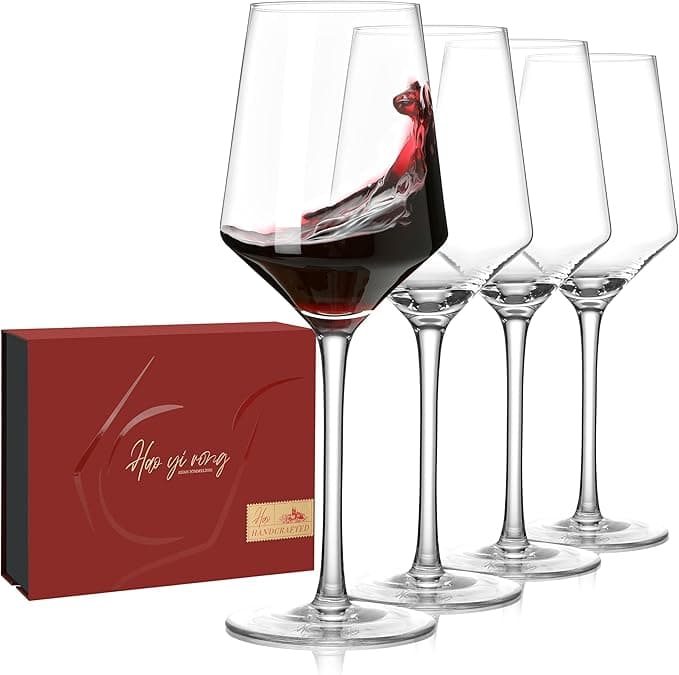 Juego de 4 copas de vino tinto 500ML 🍷 Diseño elegante