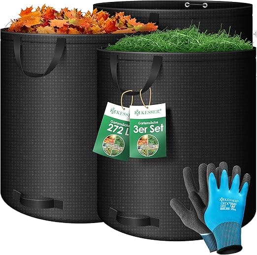 KESSER® Sacos de Jardín Plegables 272L, Incluye Guantes 🍂