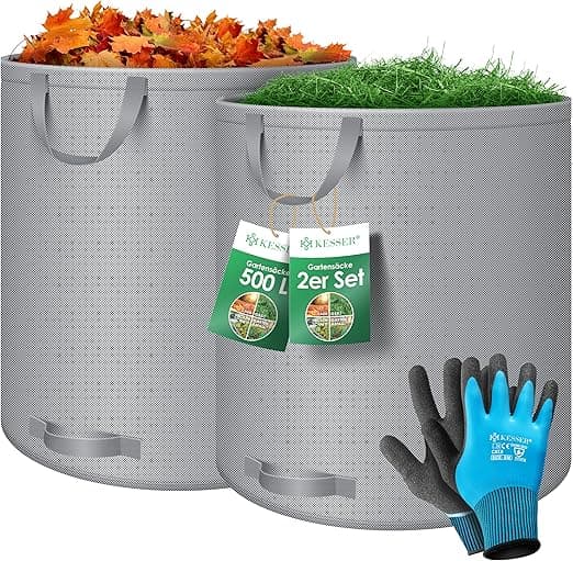 KESSER® Sacos de Jardín Plegables con Guantes 🌿 2er Pack