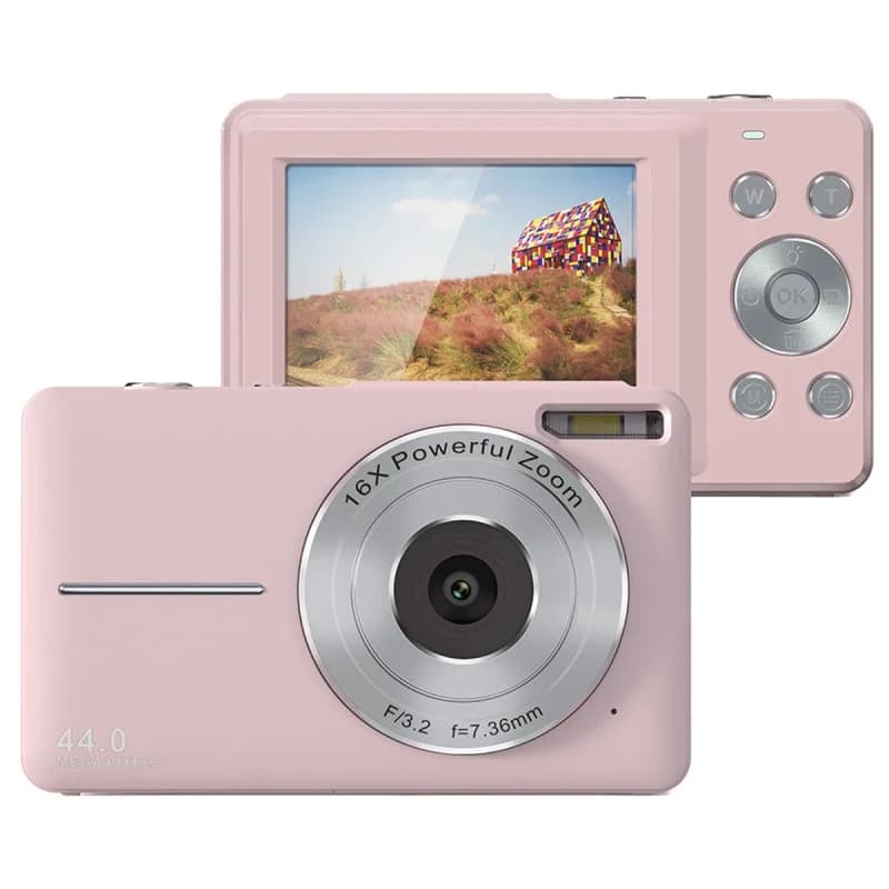 Imagen de Kinsi DC403 Cámara Digital Rosa 24MP con Pantalla 2.4" 📷 en OfertitasTOP