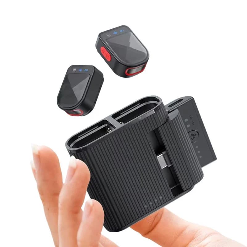 Imagen de Klack H01 Micrófono inalámbrico de botón ENC USB-C/Lightning negro en OfertitasTOP