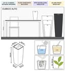 Thumbnail 1 de LECHUZA Cubico Alto Premium 40 Gris Pardo Brillante 18234 🪴