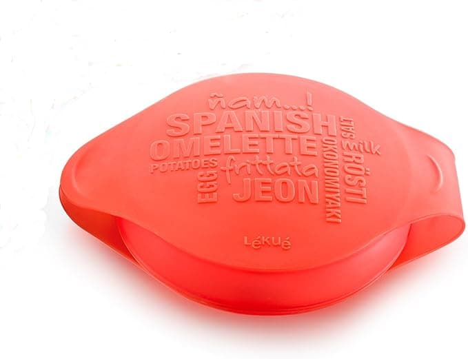 Lékué Molde para Tortilla Española 🍳 Silicone Platino Rojo