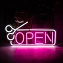 Thumbnail principal de Letrero de neón rosa y blanco LED para pared, USB, Open