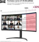 Thumbnail 1 de LG 34WR55QK-B 🚀 Monitor UltraWide Curvo 34" QHD, FreeSync