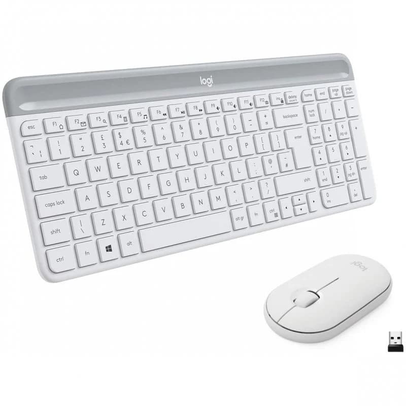 Imagen de Logitech MK470 Slim Combo teclado y ratón inalámbricos blanco 🖱️ en OfertitasTOP