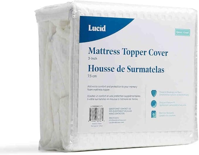 LUCID Funda para Sobrecolchón 🌙 Transpirable y Antideslizante 120x190