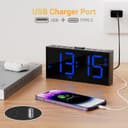 Thumbnail 3 de Mesqool Reloj Despertador Digital Azul con Carga USB y Funciones