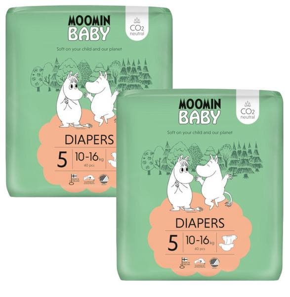 Imagen de Moomin Baby Pañales Talla 5 🍼 2x40 uds (10-16 Kg) en OfertitasTOP
