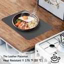 Thumbnail 4 de MORROLS Juego de 6 Manteles Individuales de Cuero🧵  
Lavables, Antideslizantes, 42x30 cm, Gris Oscuro