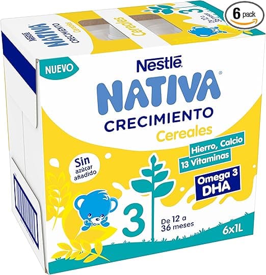 NESTLÉ NATIVA Leche de crecimiento con cereales 6L 🍼