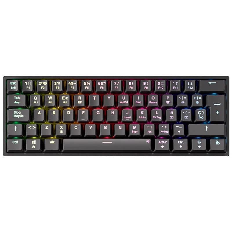 Imagen de Newskill Pyros V2 teclado gaming inalámbrico 60% hotswap Negro en OfertitasTOP