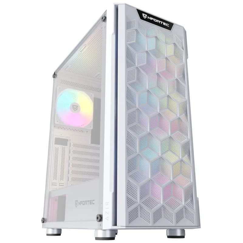 Imagen de Nfortec Azir Torre ATX blanca con frontal 3D mallado en OfertitasTOP