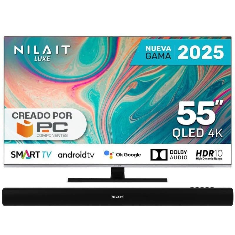 Imagen de Nilait Luxe 55" UC8003S QLED 4K Smart TV + Barra de Sonido 🔊 en OfertitasTOP